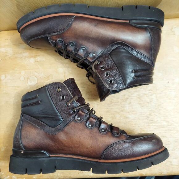 Franceschetti Italy Barneys New York Men's US 10 Brown Leather Ankle Boots - Picture 6 of 13